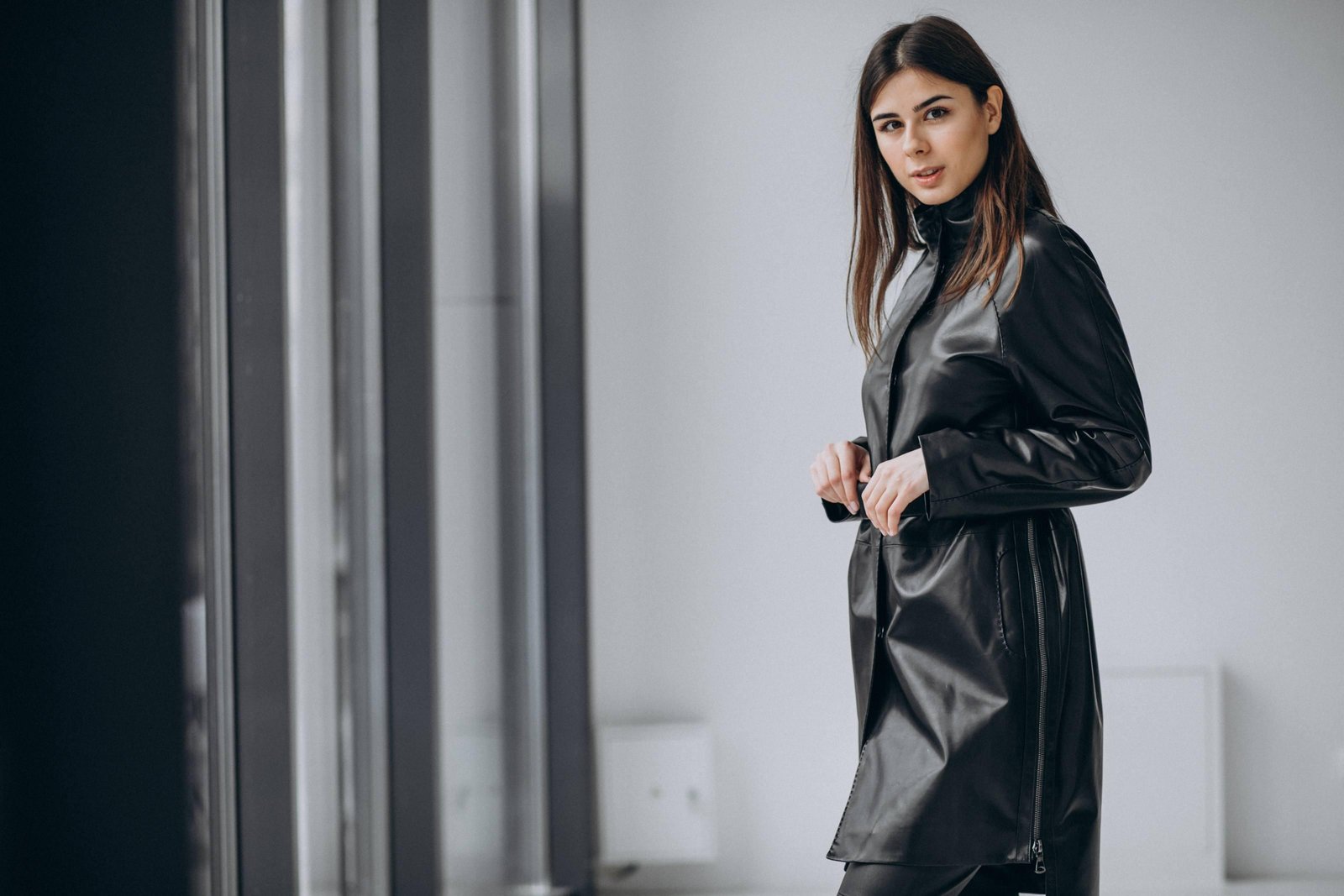 Eco-Leather Women’s Trench Coat